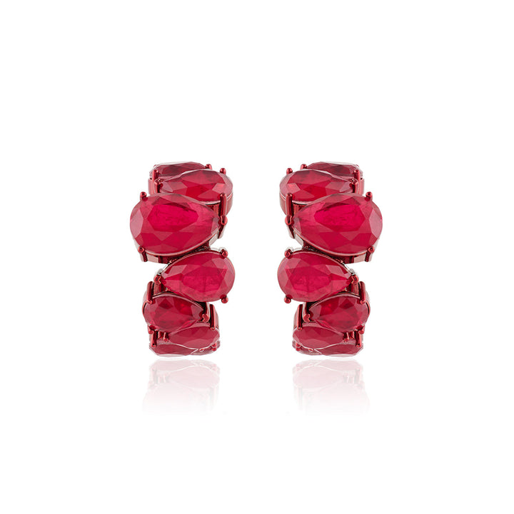Crimson Glow Statement Hoops