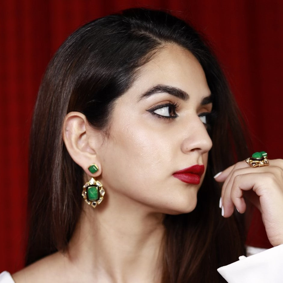 Begum Haute Evergreen Duplet Earrings