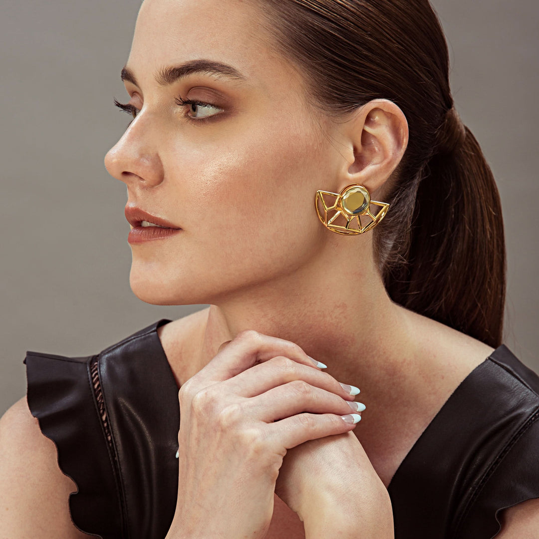 Ayaana Filigree and Mirror Earrings for Women by Isharya | Modern Indian Jewellery