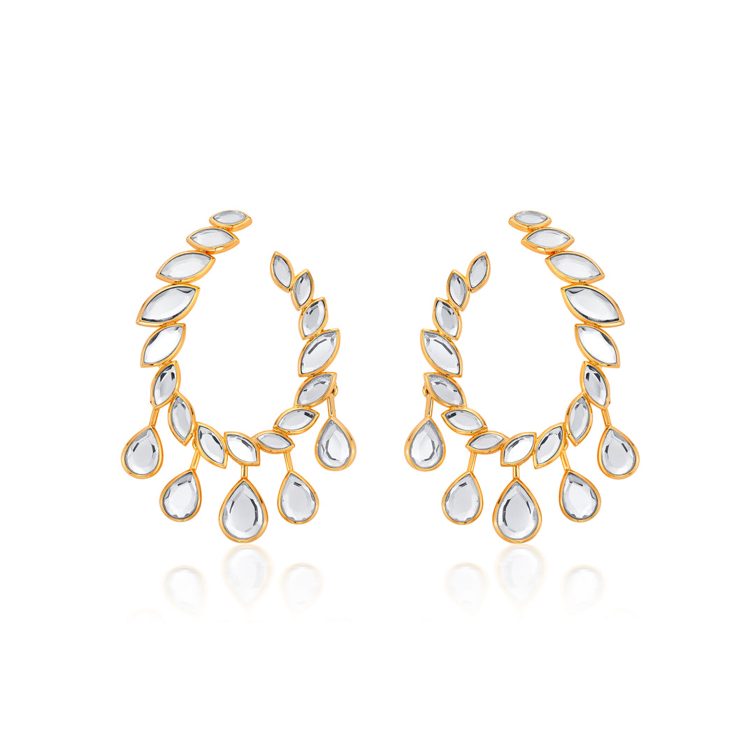 Marquise Mirror Open Oval Earrings