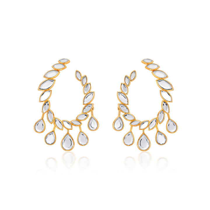 Marquise Mirror Open Oval Earrings