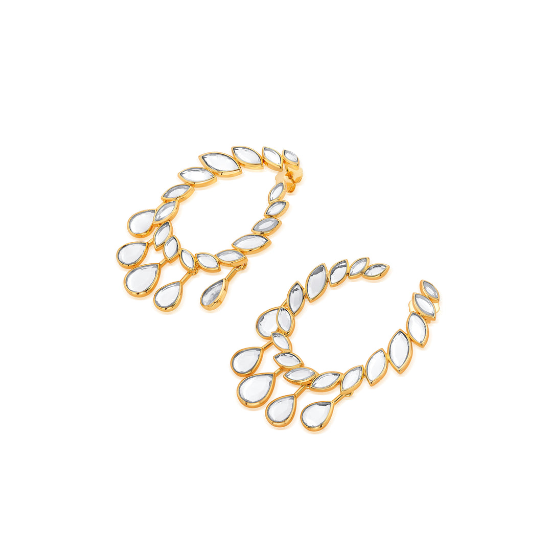 Marquise Mirror Open Oval Earrings