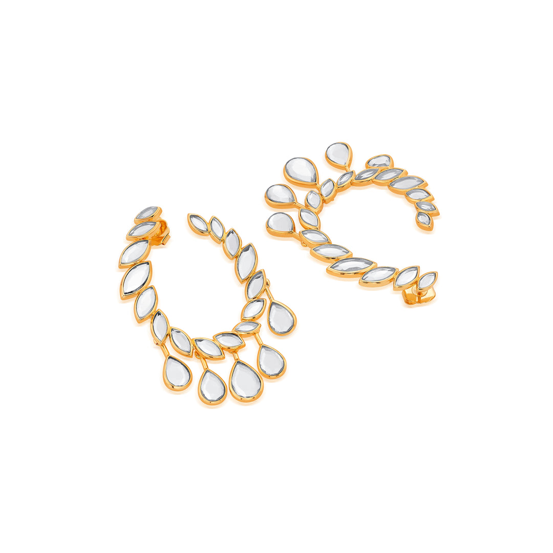 Marquise Mirror Open Oval Earrings