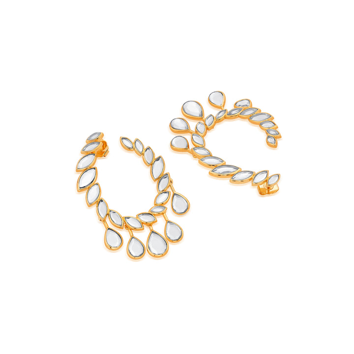 Marquise Mirror Open Oval Earrings