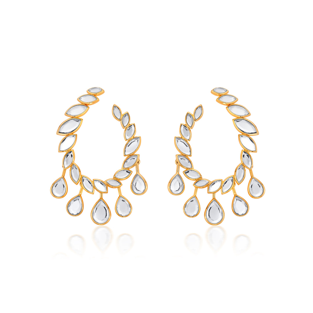 Marquise Mirror Open Oval Earrings