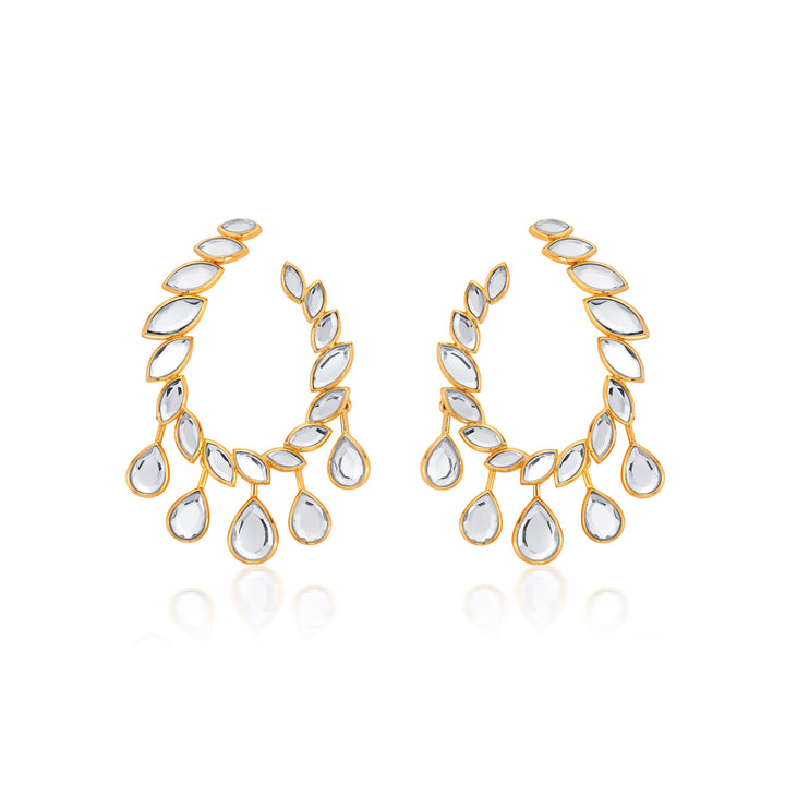 Marquise Mirror Open Oval Earrings