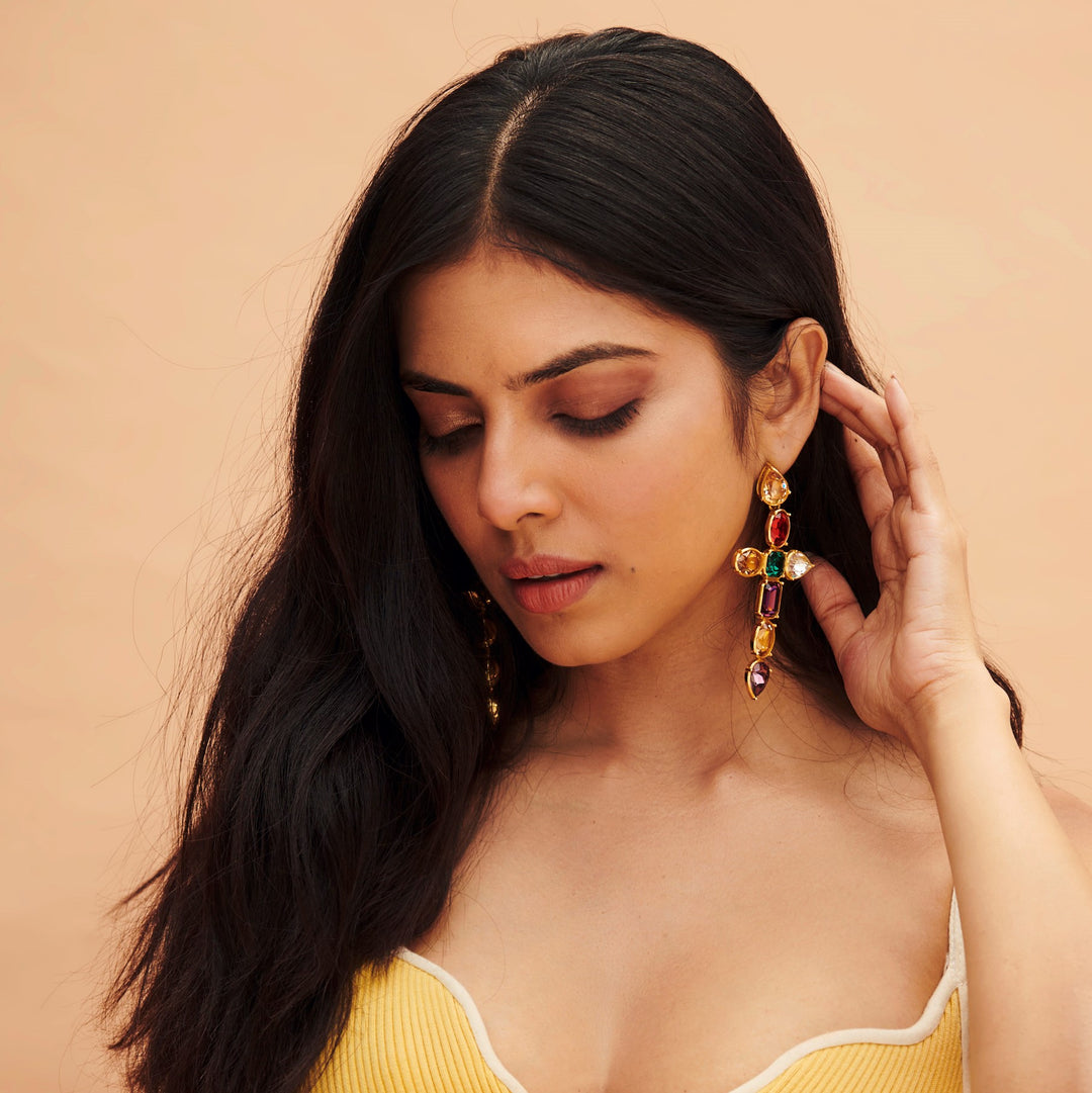 Banger Multi-color Crystal Earrings