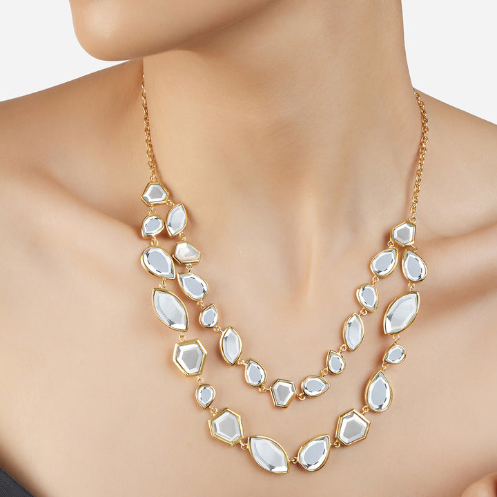 Shattered Mirror Double Strand Necklace