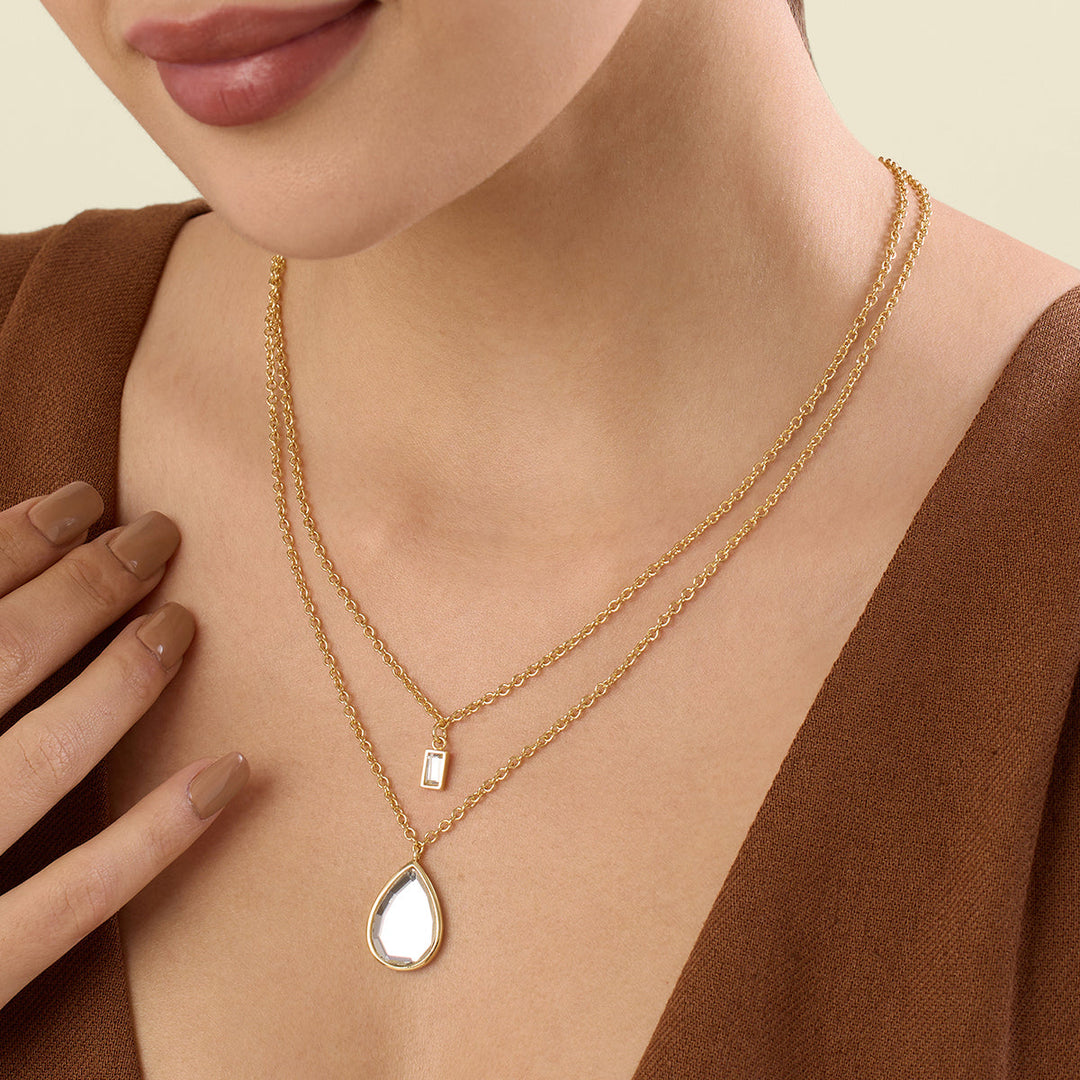 Dew Drop Mirror Layered Pendant