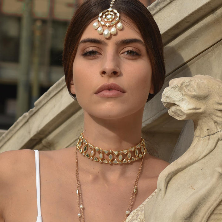 Mirror Choker Necklace for Women by Isharya | Modern Indian Jewellery