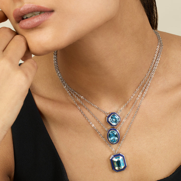 Aquamarine Crystal Galaxy Layered Necklace
