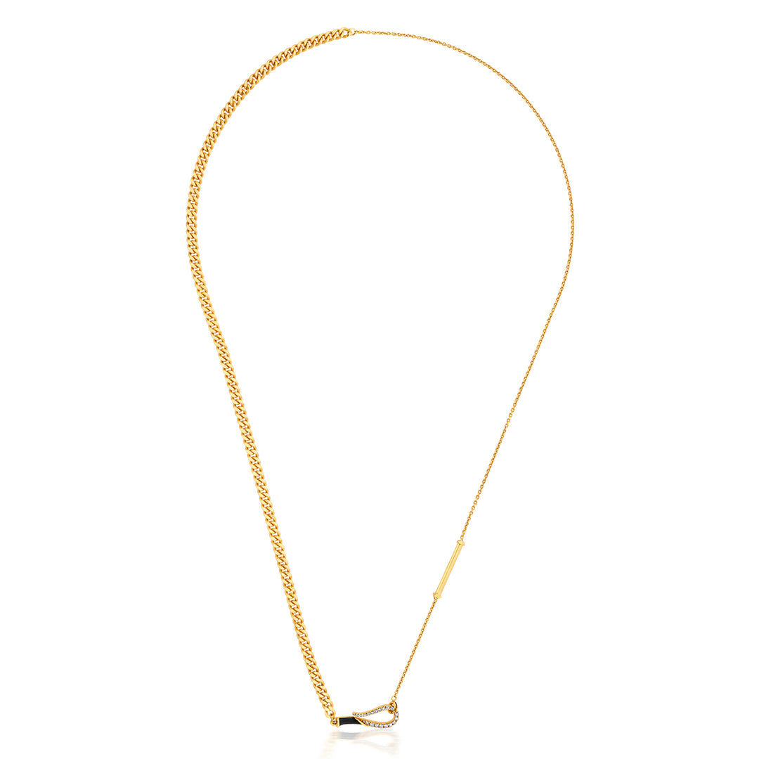Gilt Hook & Bar Necklace