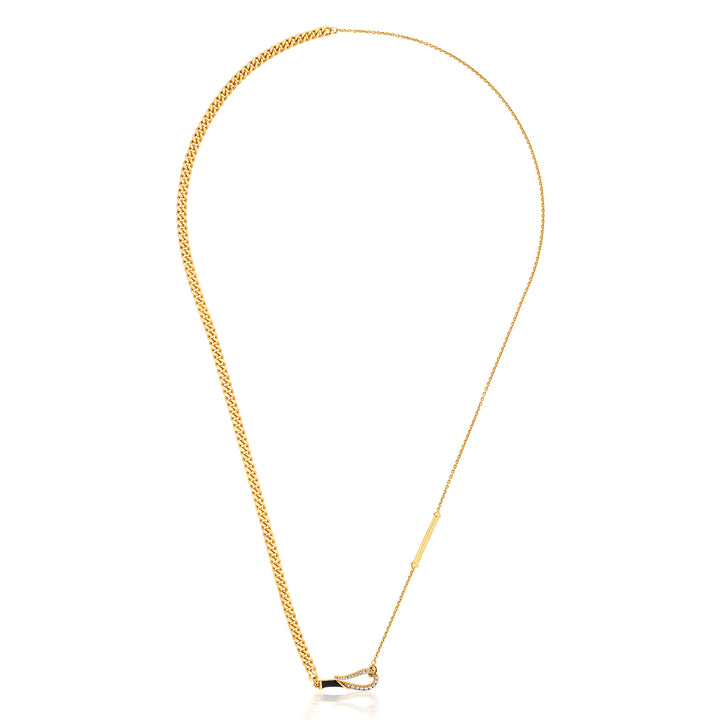 Gilt Hook & Bar Necklace
