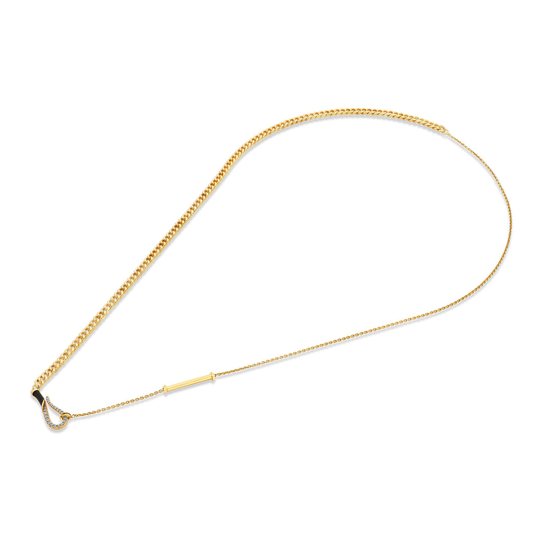 Gilt Hook & Bar Necklace