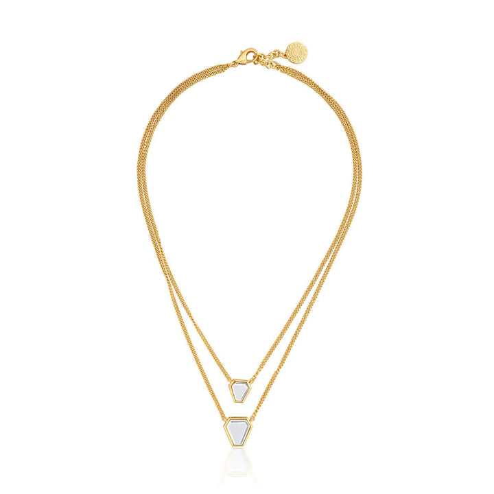 Glimmer Mirror Layered Necklace for Women by Isharya | Modern Indian Jewellery