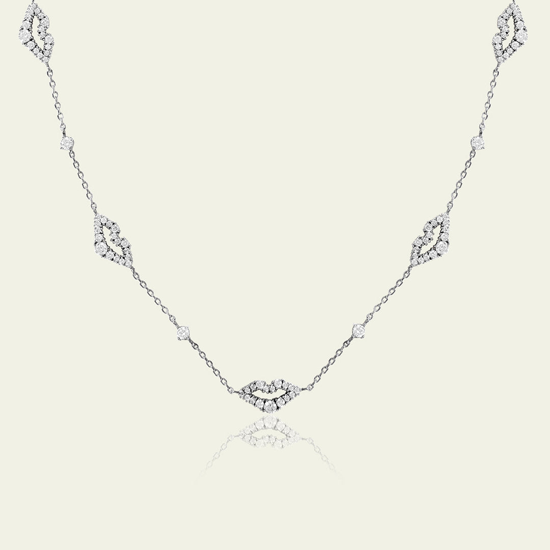 Silver Lips Necklace