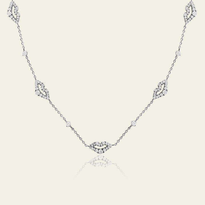 Silver Lips Necklace