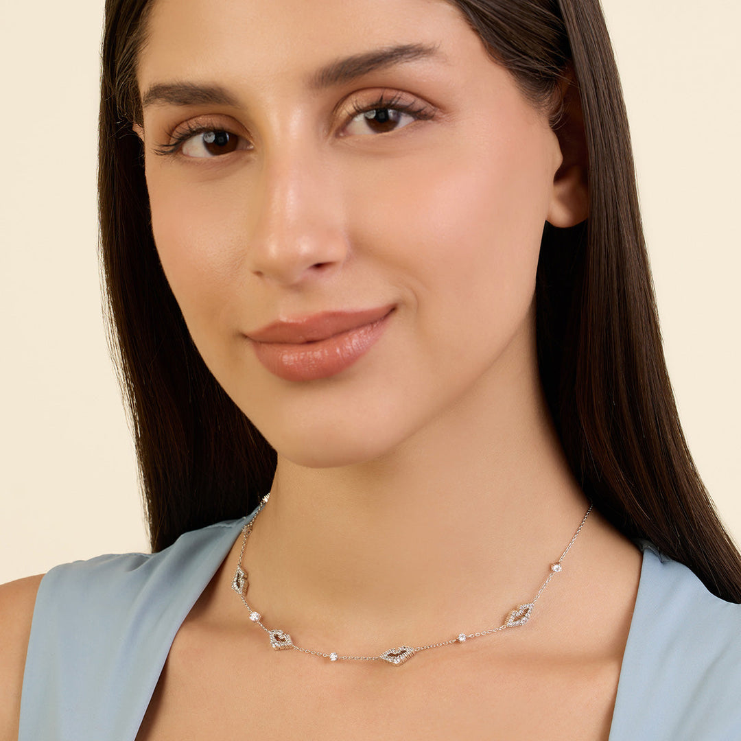 Silver Lips Necklace