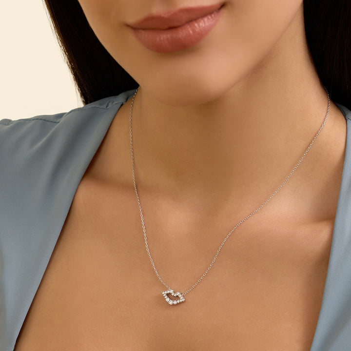 Silver Lip Necklace