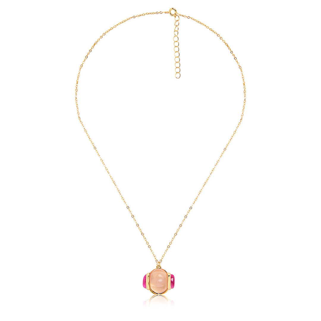Pink Tourmaline Pendant Necklace