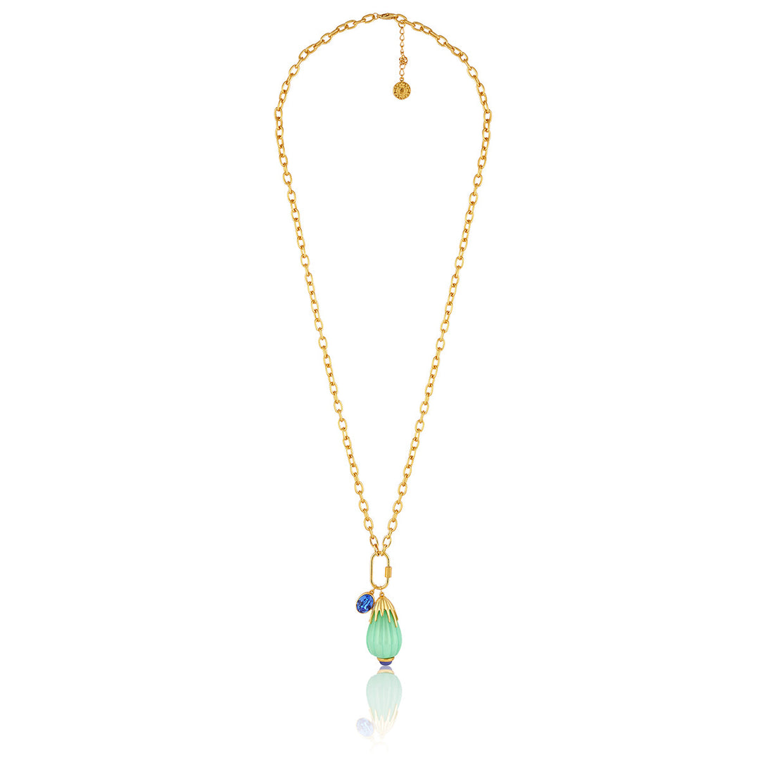 Blue Corundum Chain Necklace