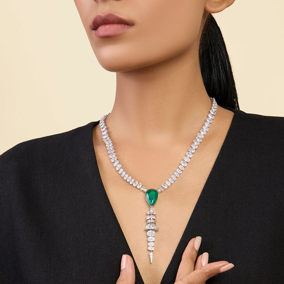 White Collar Necklace for Women by Isharya | Modern Indian Jewellery