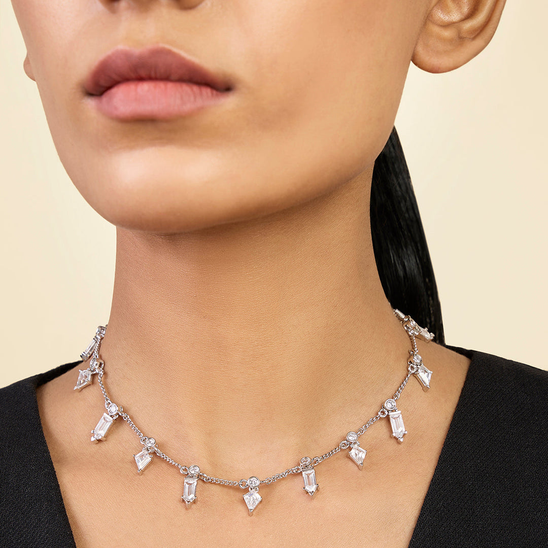 White Choker Necklace for Women by Isharya | Modern Indian Jewellery