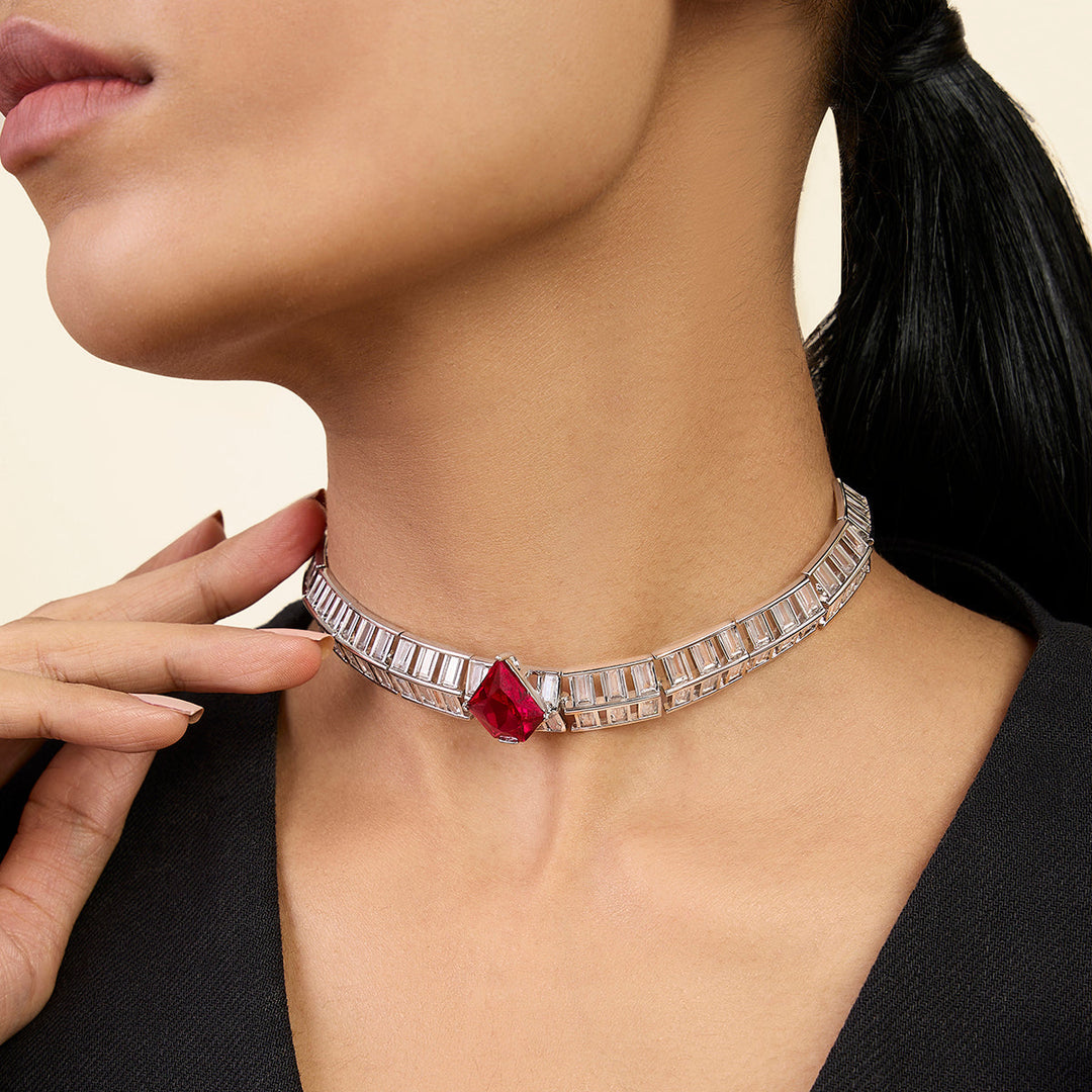 Red Choker Necklace for Women by Isharya | Modern Indian Jewellery