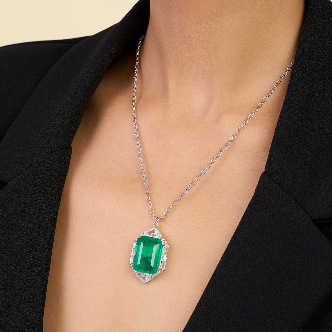 Green Pendant Necklace for Women by Isharya | Modern Indian Jewellery