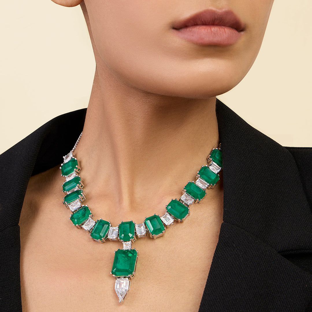 Green Choker Necklace for Women by Isharya | Modern Indian Jewellery
