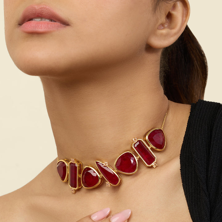 Doublet Choker With Gold Plating