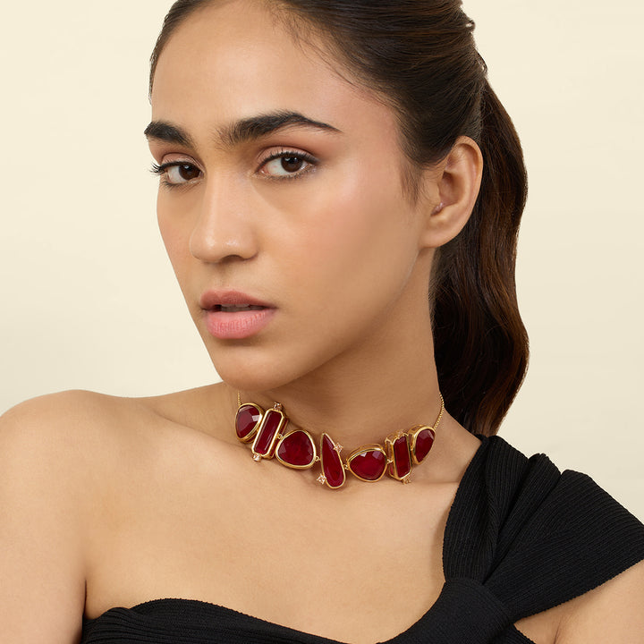 Doublet Choker With Gold Plating