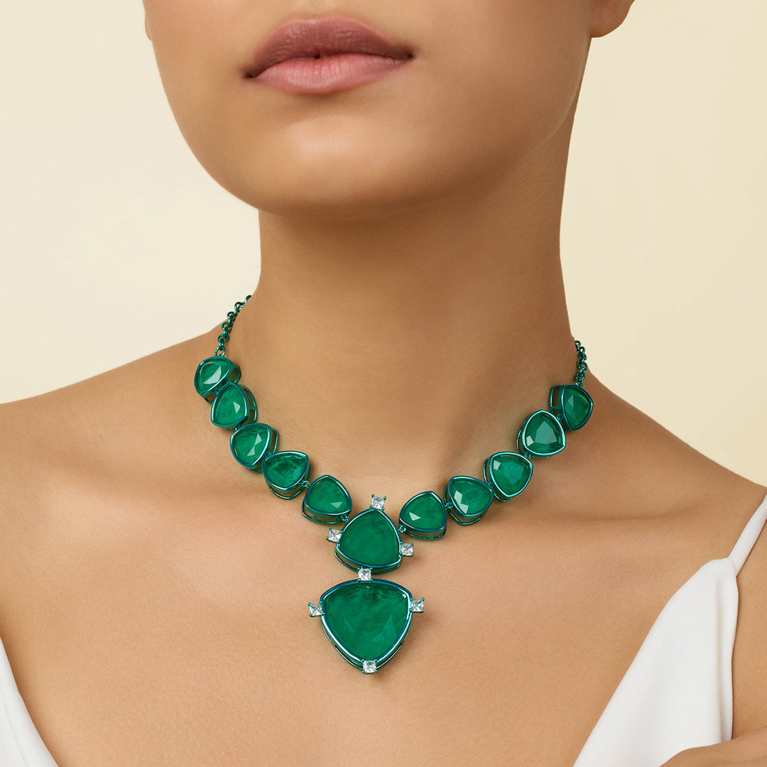 Green Collar Necklace for Women by Isharya | Modern Indian Jewellery