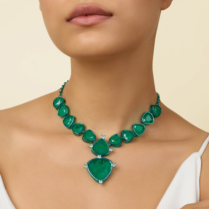 Green Collar Necklace for Women by Isharya | Modern Indian Jewellery