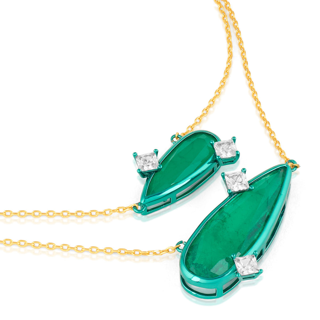 Green Layered Necklace for Women by Isharya | Modern Indian Jewellery