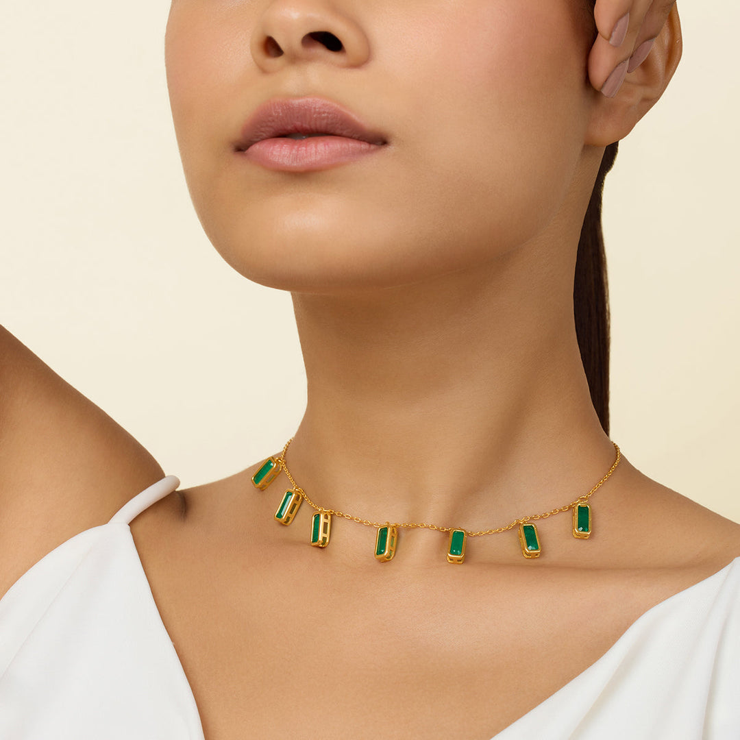 Green Choker Necklace for Women by Isharya | Modern Indian Jewellery