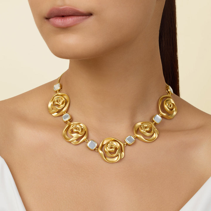Gold Collar Necklace for Women by Isharya | Modern Indian Jewellery