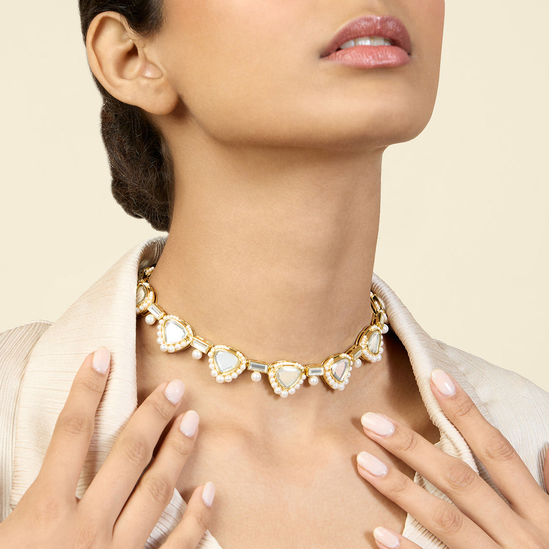 Gold Collar Necklace for Women by Isharya | Modern Indian Jewellery