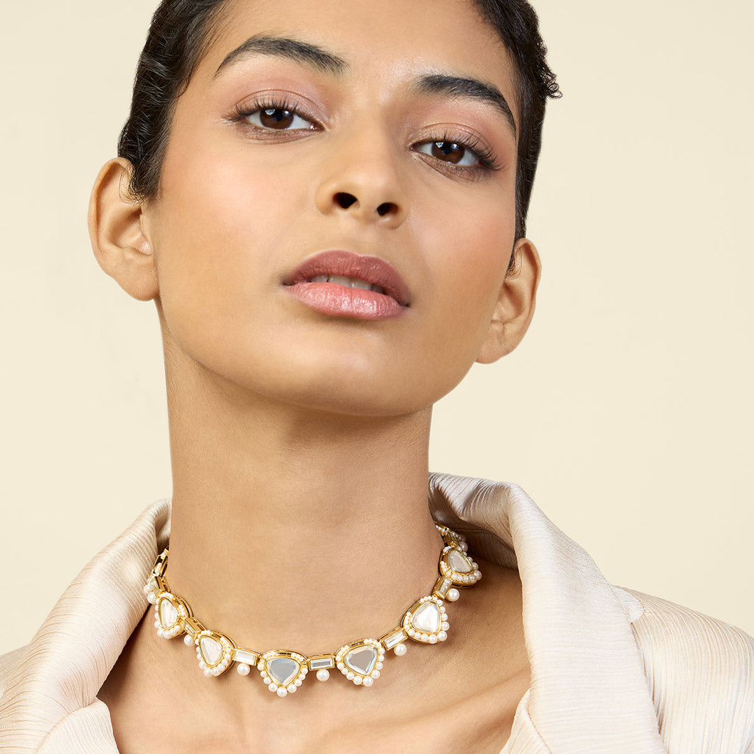 Gold Collar Necklace for Women by Isharya | Modern Indian Jewellery
