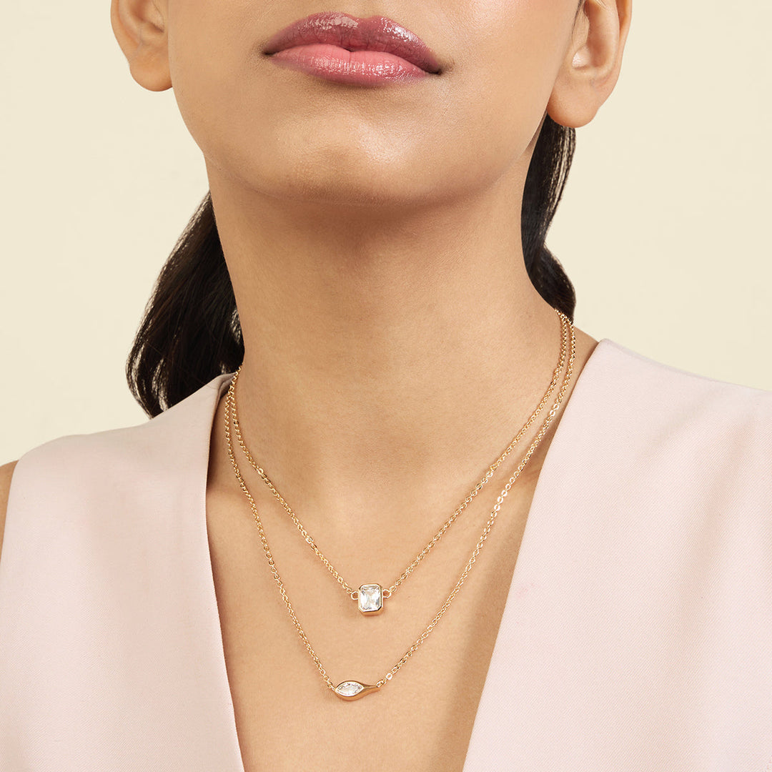 Tennis Eye Layered Necklace