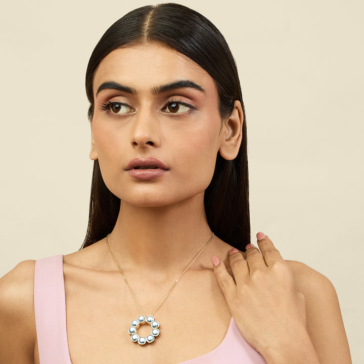 Aqua Goals Reversible Pendant Necklace