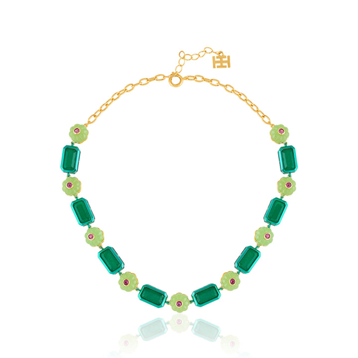 Verdant Bloom Statement Necklace
