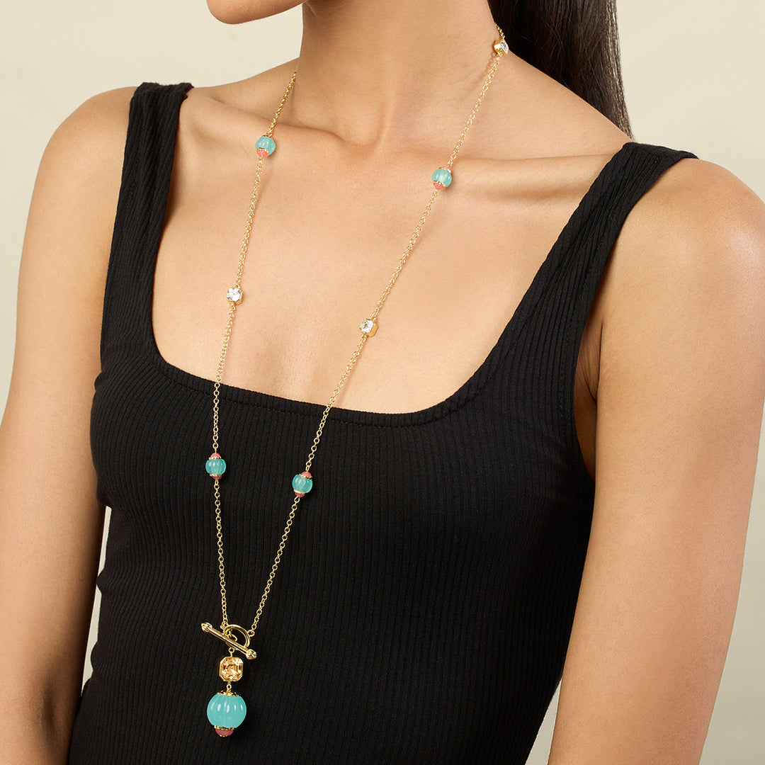 Celestial Bloom Long Toggle Necklace