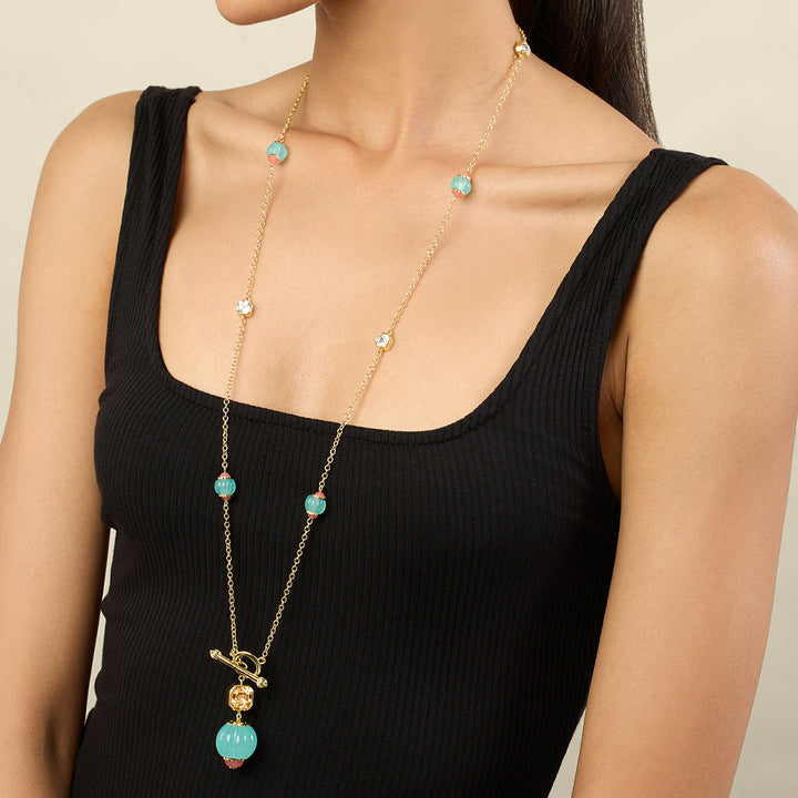 Celestial Bloom Long Toggle Necklace