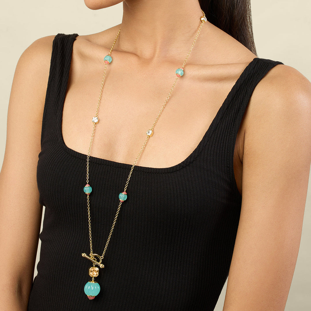 Celestial Bloom Long Toggle Necklace