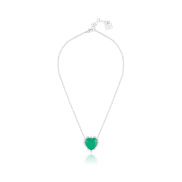 Emerald Heart Pendant Necklace