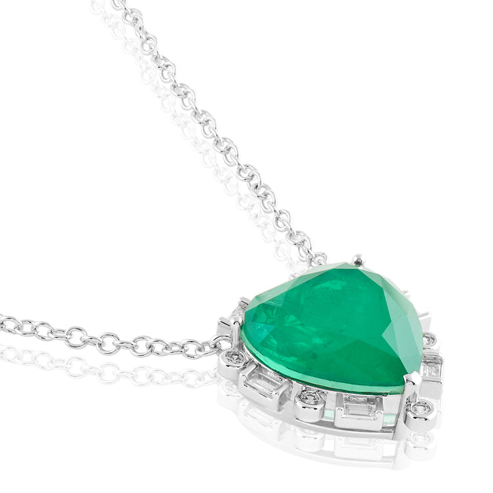 Emerald Heart Pendant Necklace
