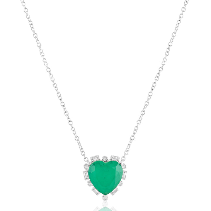 Emerald Heart Pendant Necklace