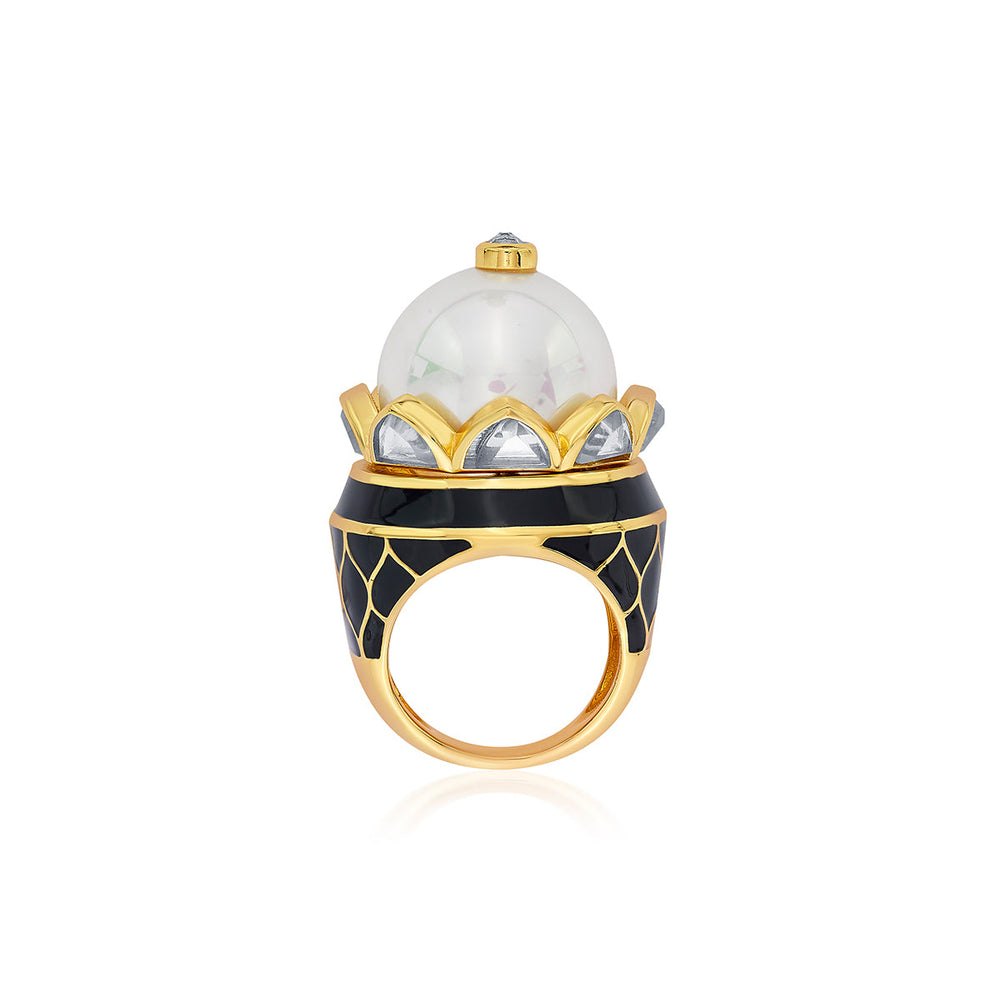 Black statement Ring for Women by Isharya | Modern Indian Jewellery
