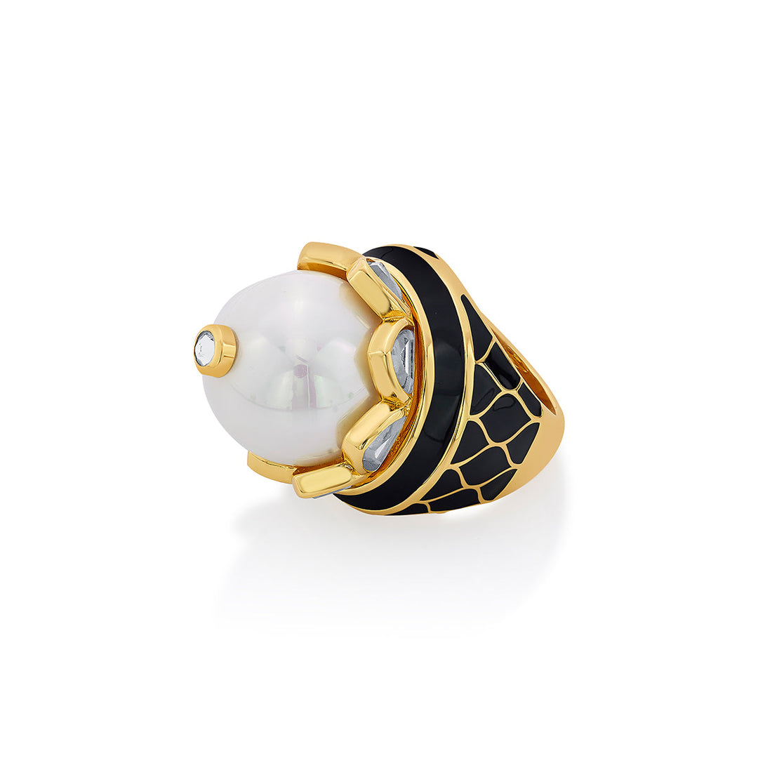 Black statement Ring for Women by Isharya | Modern Indian Jewellery